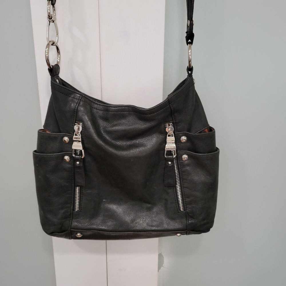 Black leather purse
